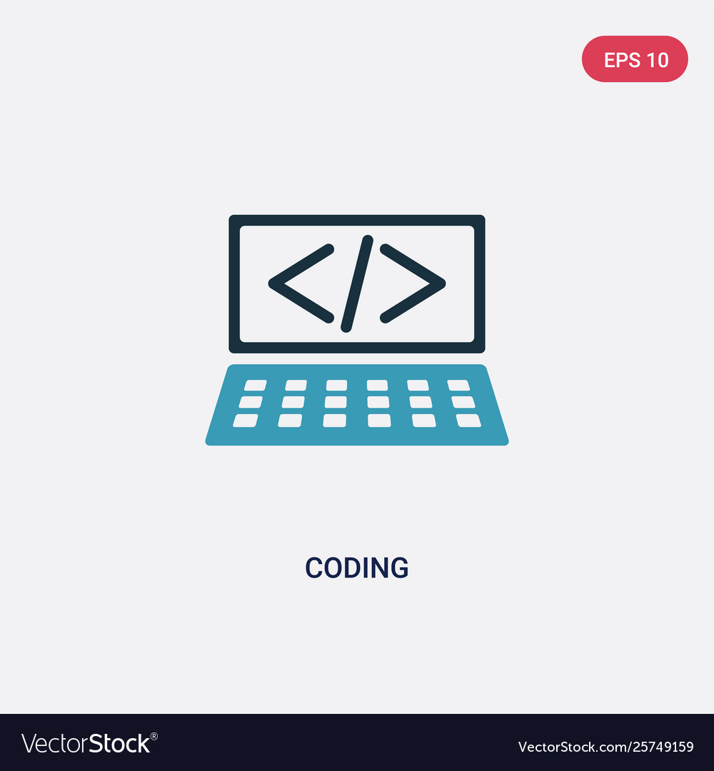 Two color coding icon from strategy concept vector image Two color coding icon from strategy concept