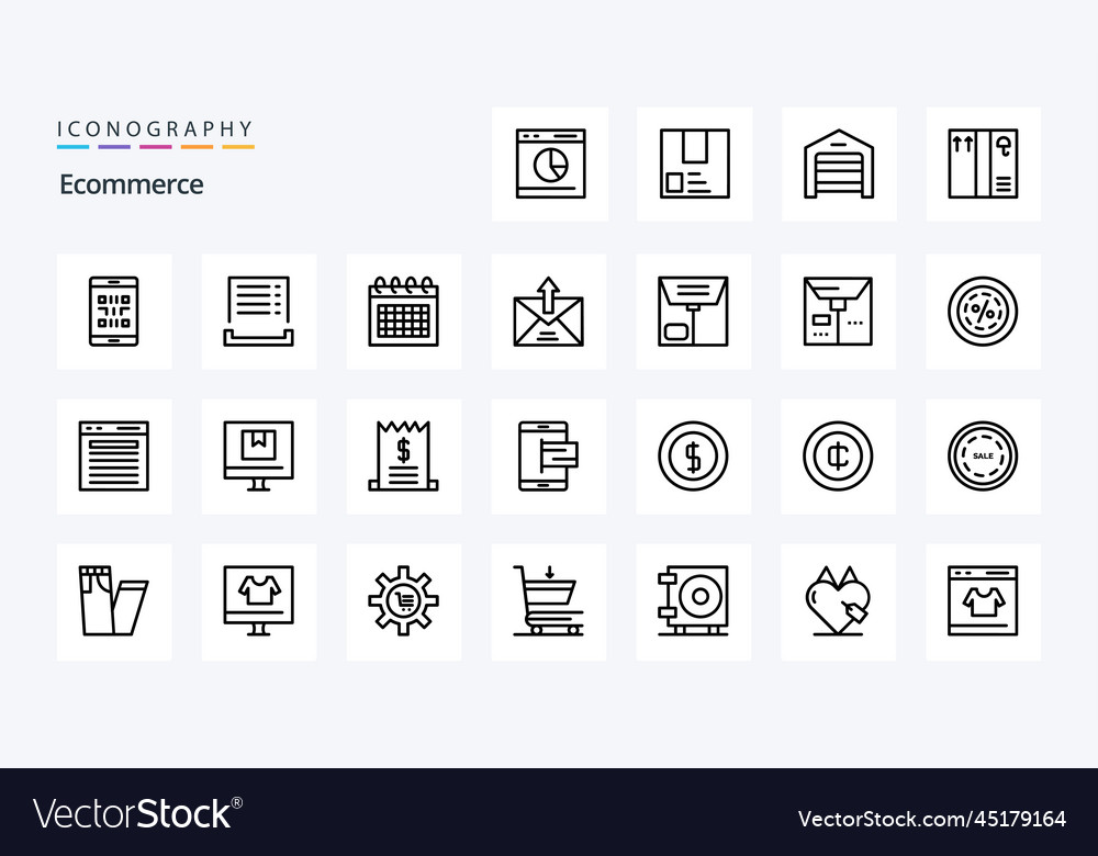 25 ecommerce line icon pack