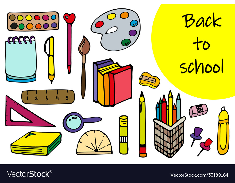 Back to school postcard supplies