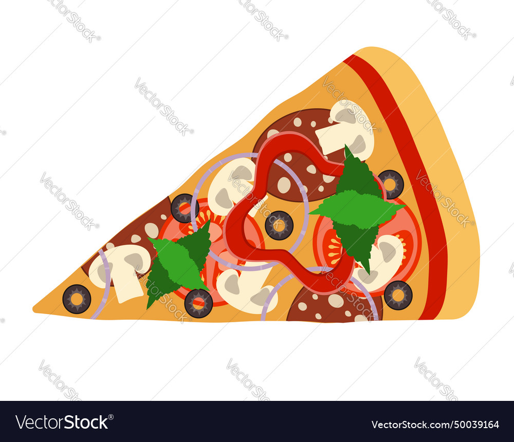 Big round pizza with cheese tomato salami olive