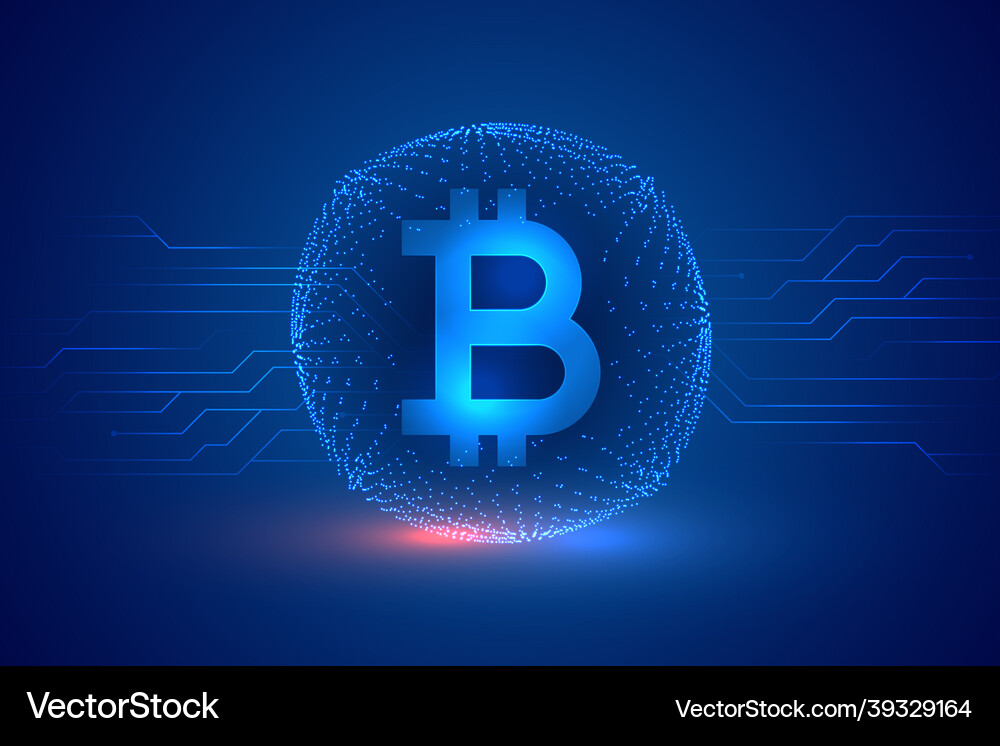 Bitcoin blockchain digital cryptocurrency concept Vector Image