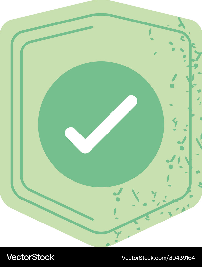 Shieldtm In/check Check mark inside shield Royalty Free Vector Image