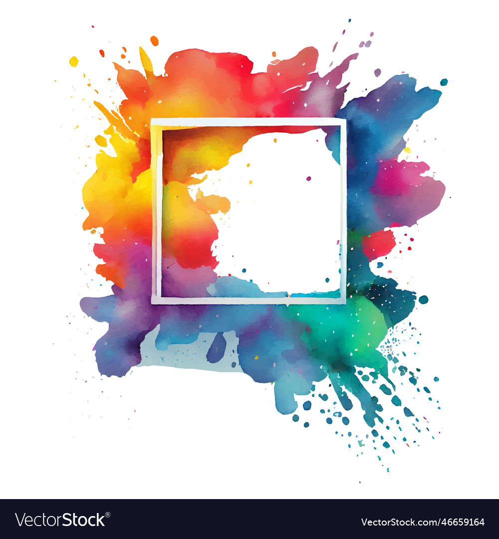 Colorful frame watercolor Royalty Free Vector Image