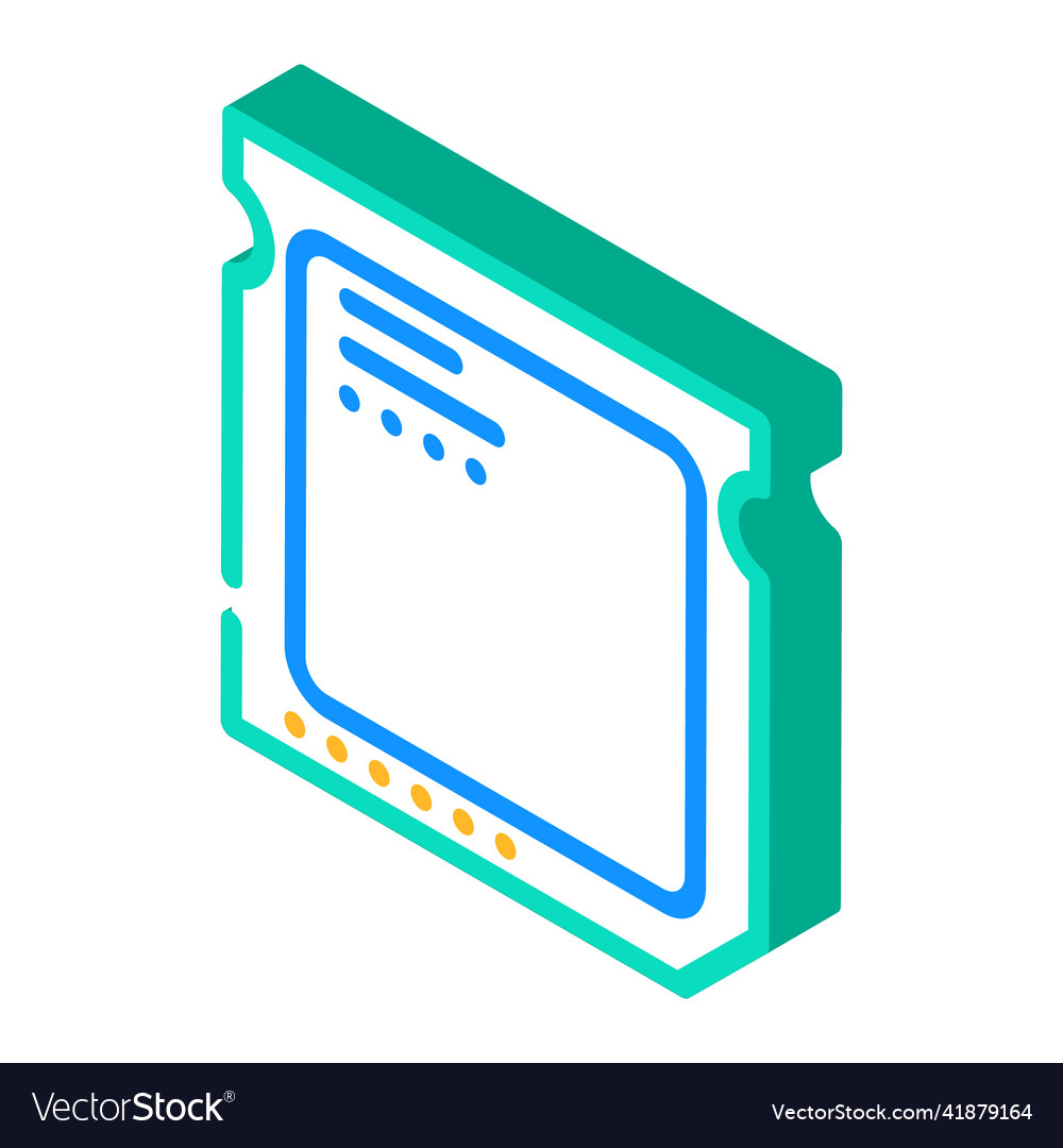 Cpu computer detail isometric icon vector image Cpu computer detail isometric icon