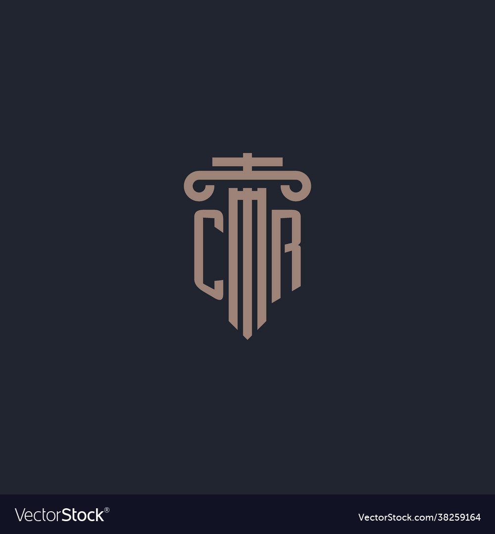 Cr initial logo monogram with pillar style design