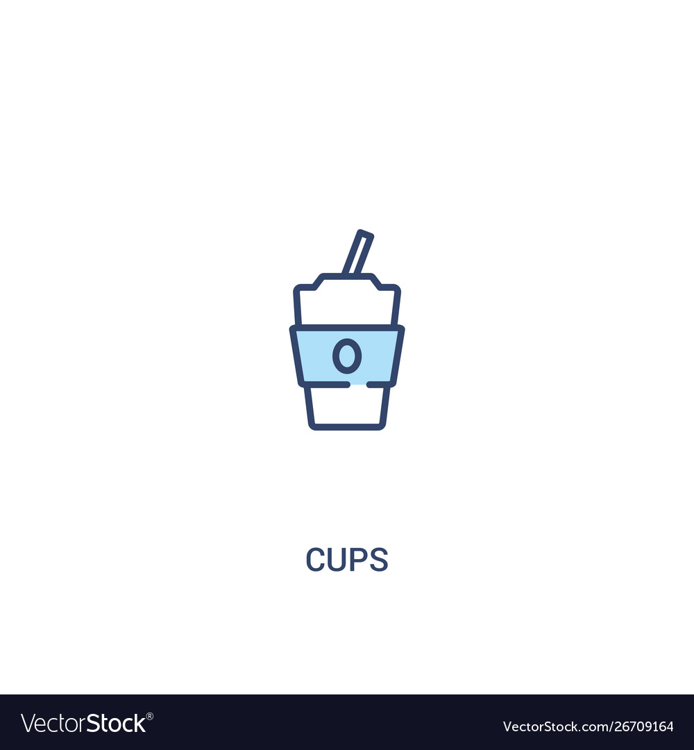 Cups concept 2 colored icon simple line element