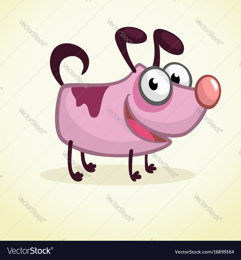 Cute cartoon pink dog Royalty Free Vector Image Cute cartoon pink dog Royalty Free Vector Image