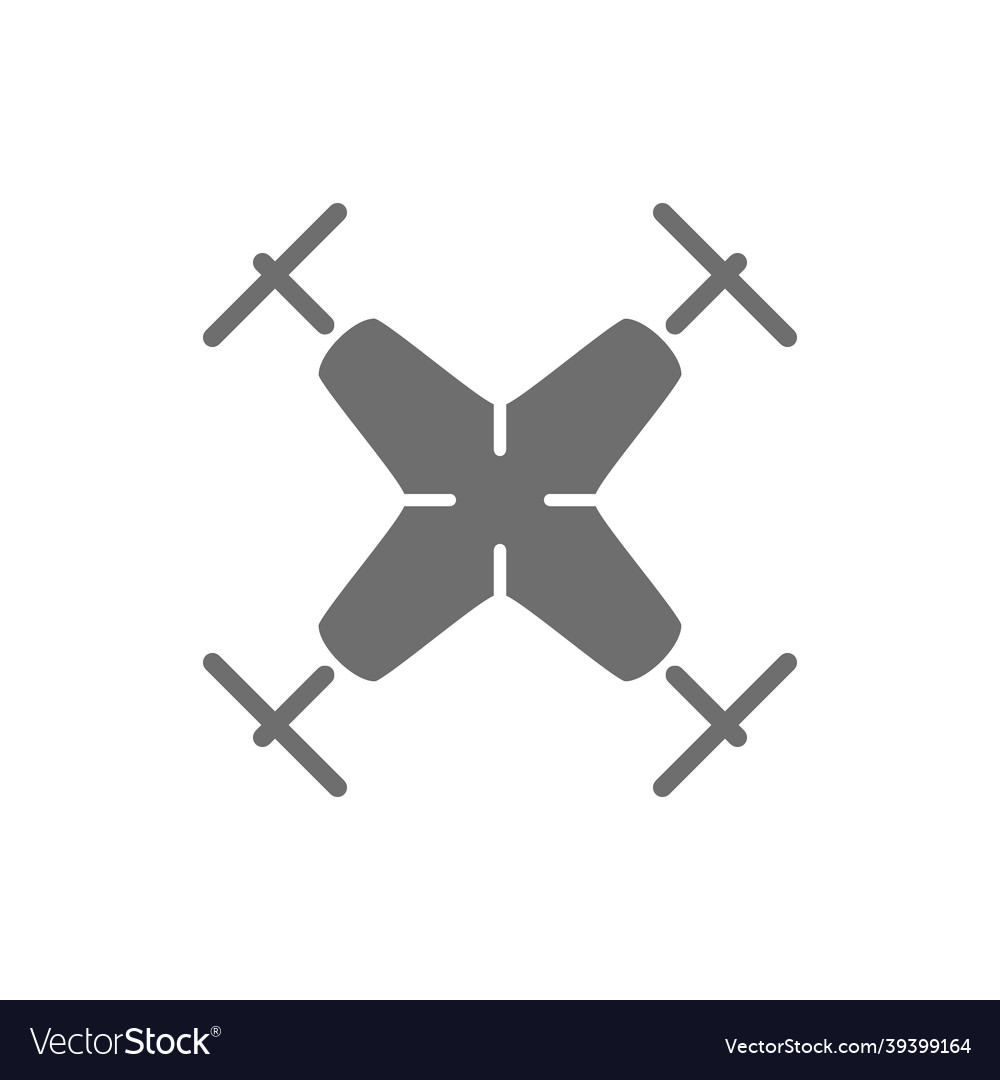 Fast drone grey icon isolated on white background vector image Fast drone grey icon isolated on white background