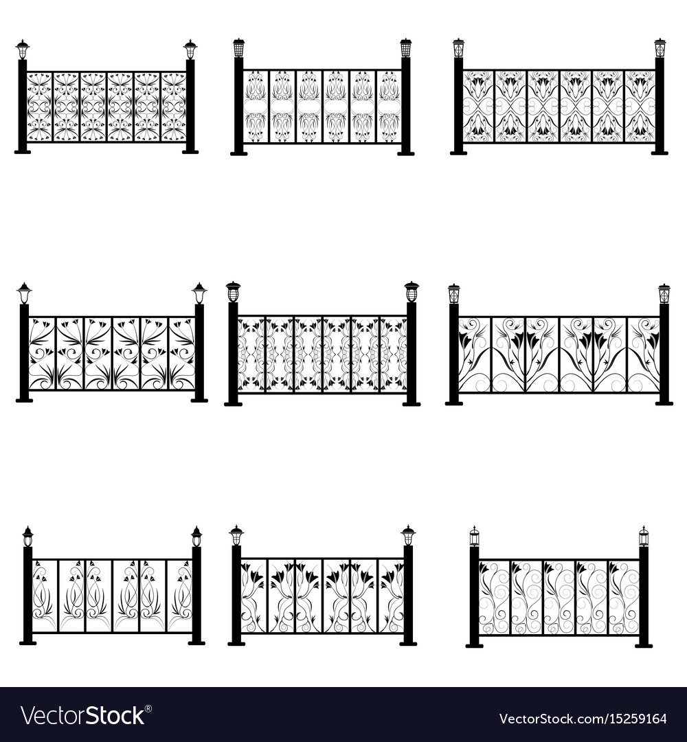 Fence icons set