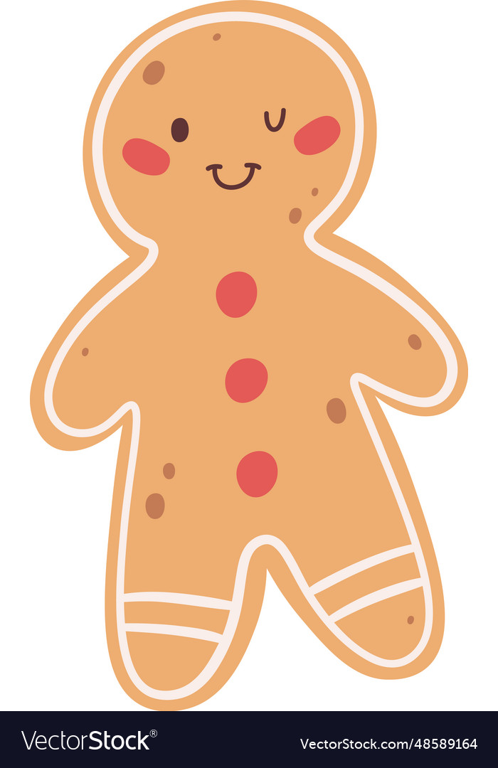 Gingerbread man cookie Royalty Free Vector Image