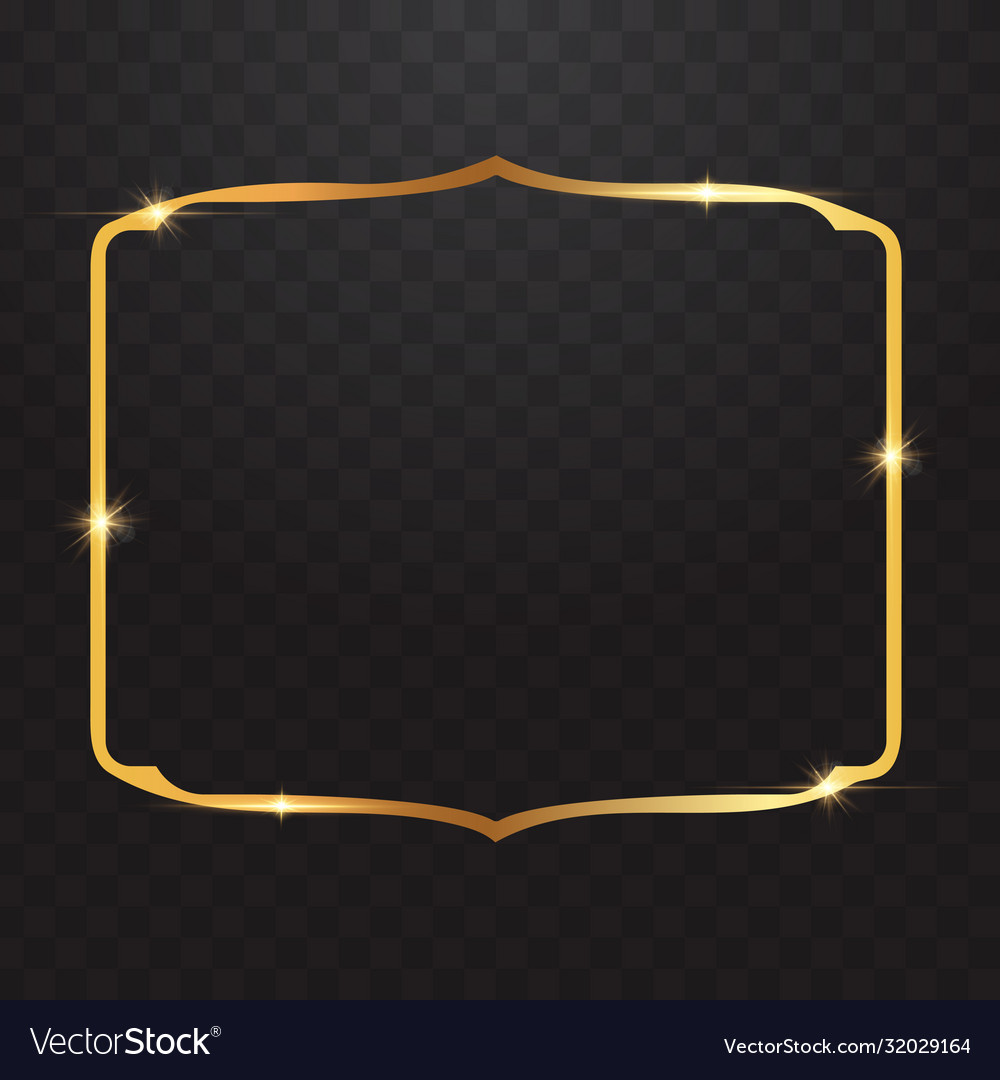 Gold frames light in transparent background Vector Image