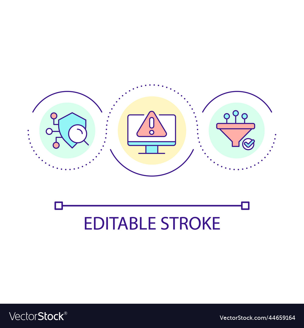 Identify digital problem loop concept icon vector image Identify digital problem loop concept icon