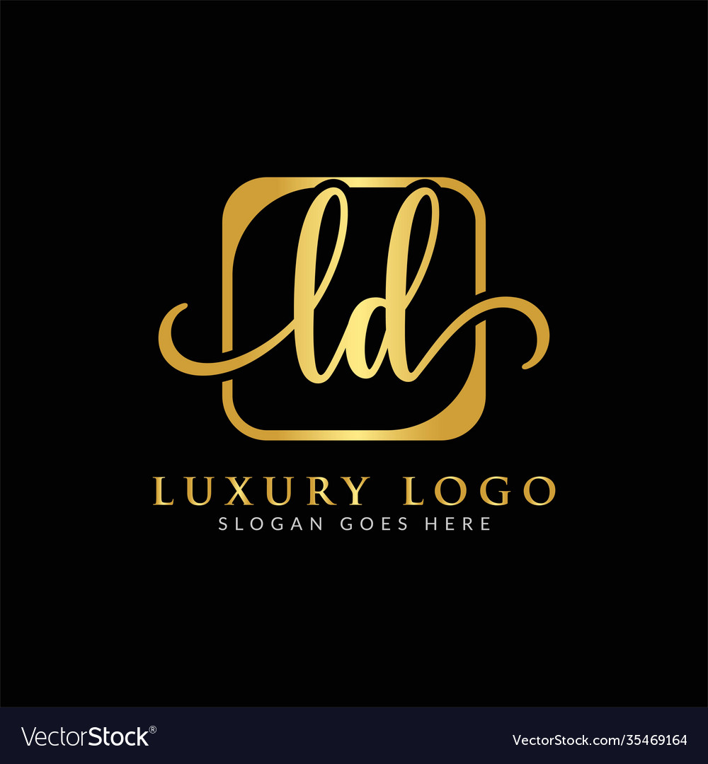 Initial ld letter logo design template luxury