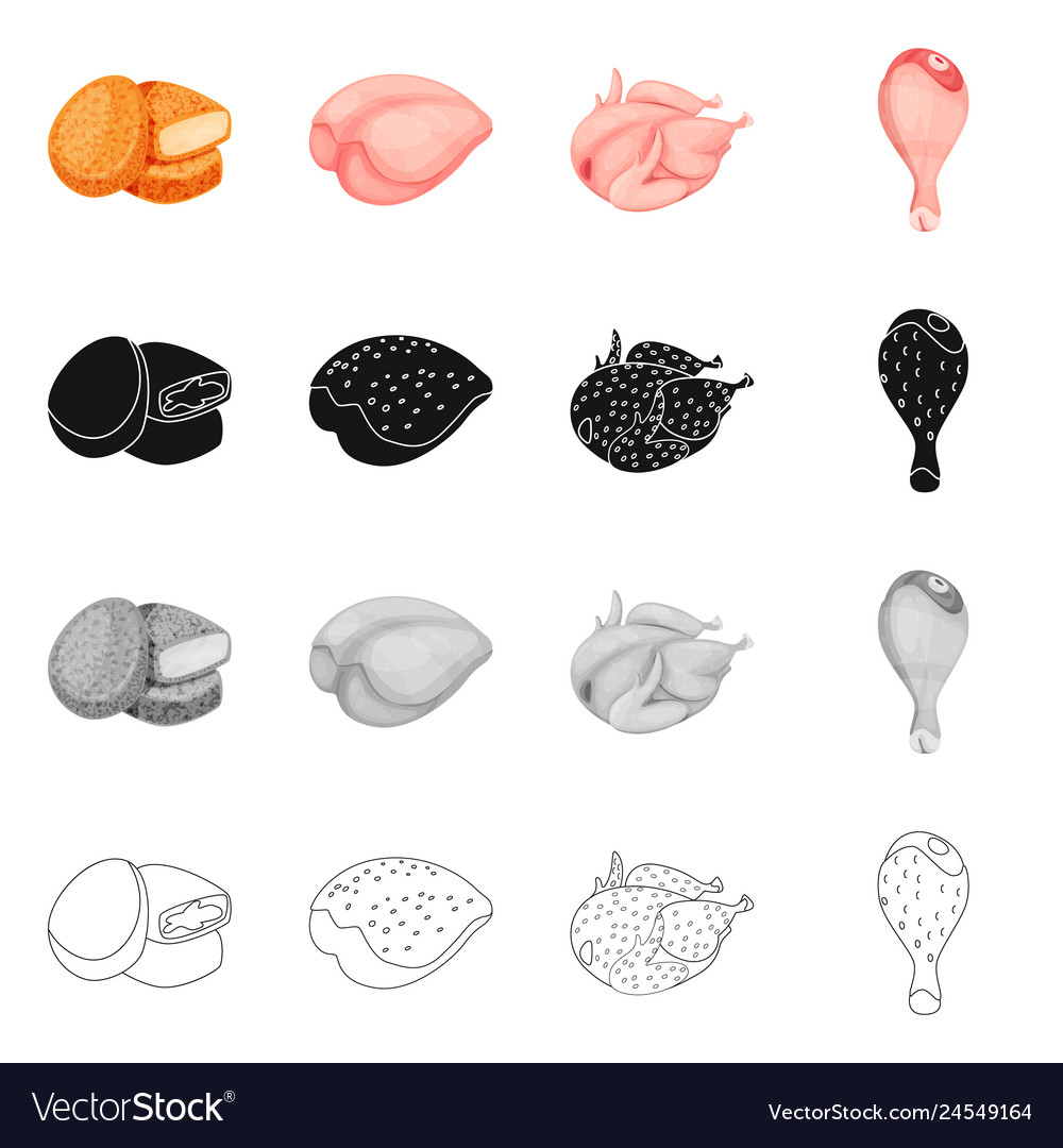 Isolated object of product and poultry icon