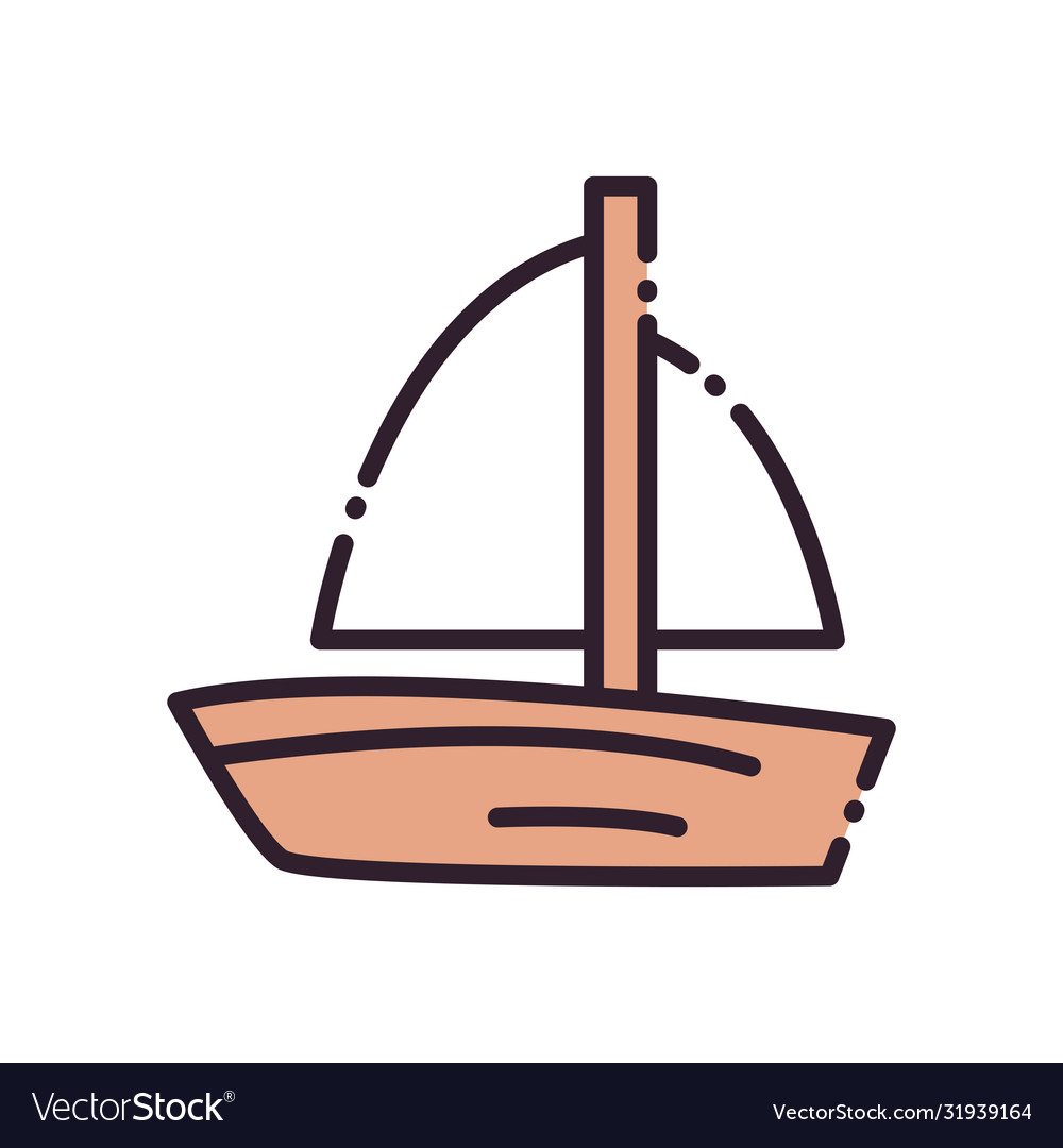 Isolated sailboat fill and line style icon