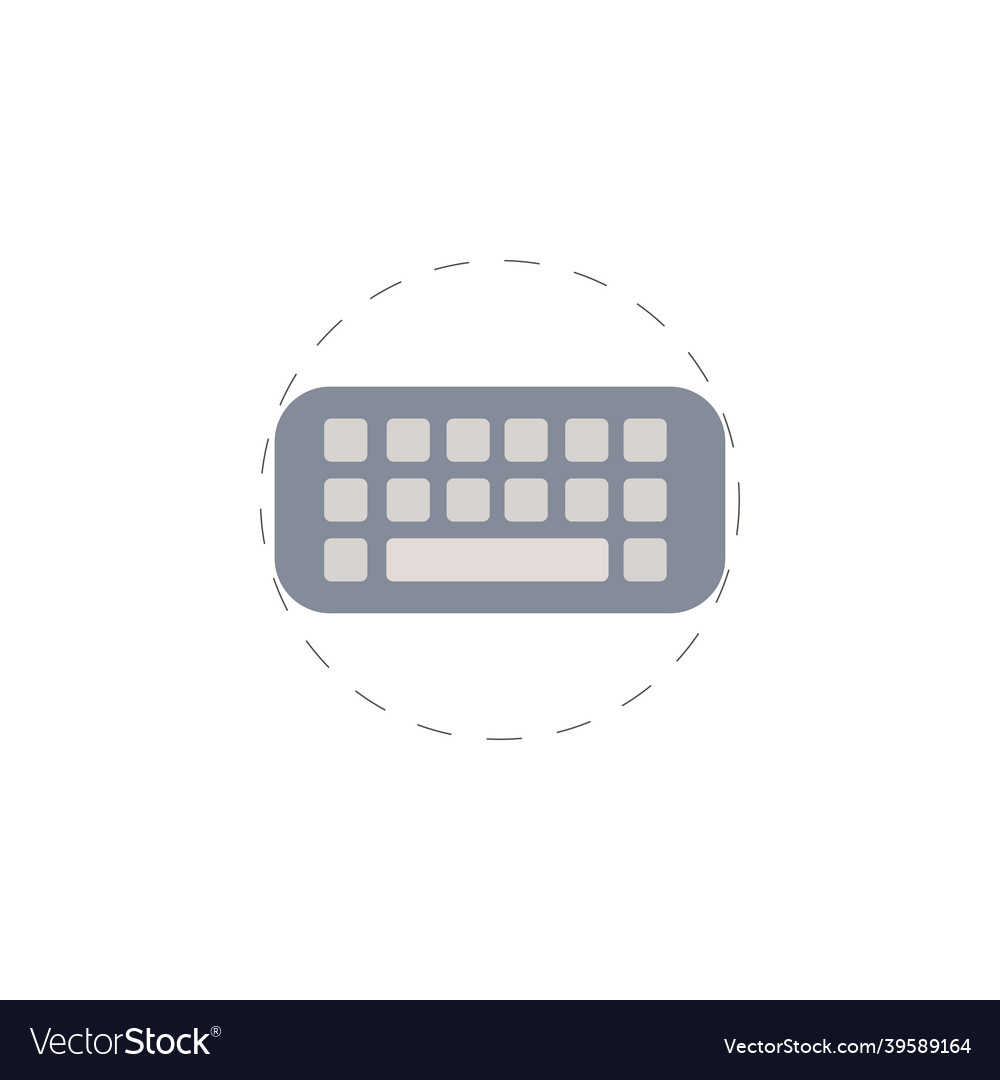 Keyboard clipart qwerty isolated flat Royalty Free Vector