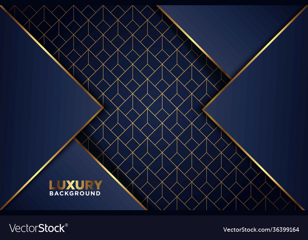 Luxurious dark navy gold line overlap with circle