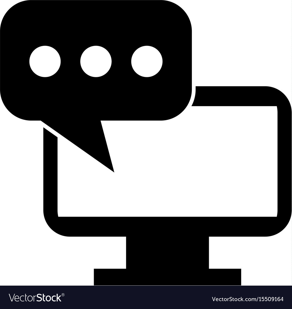 Monitor computer whit speech bubble