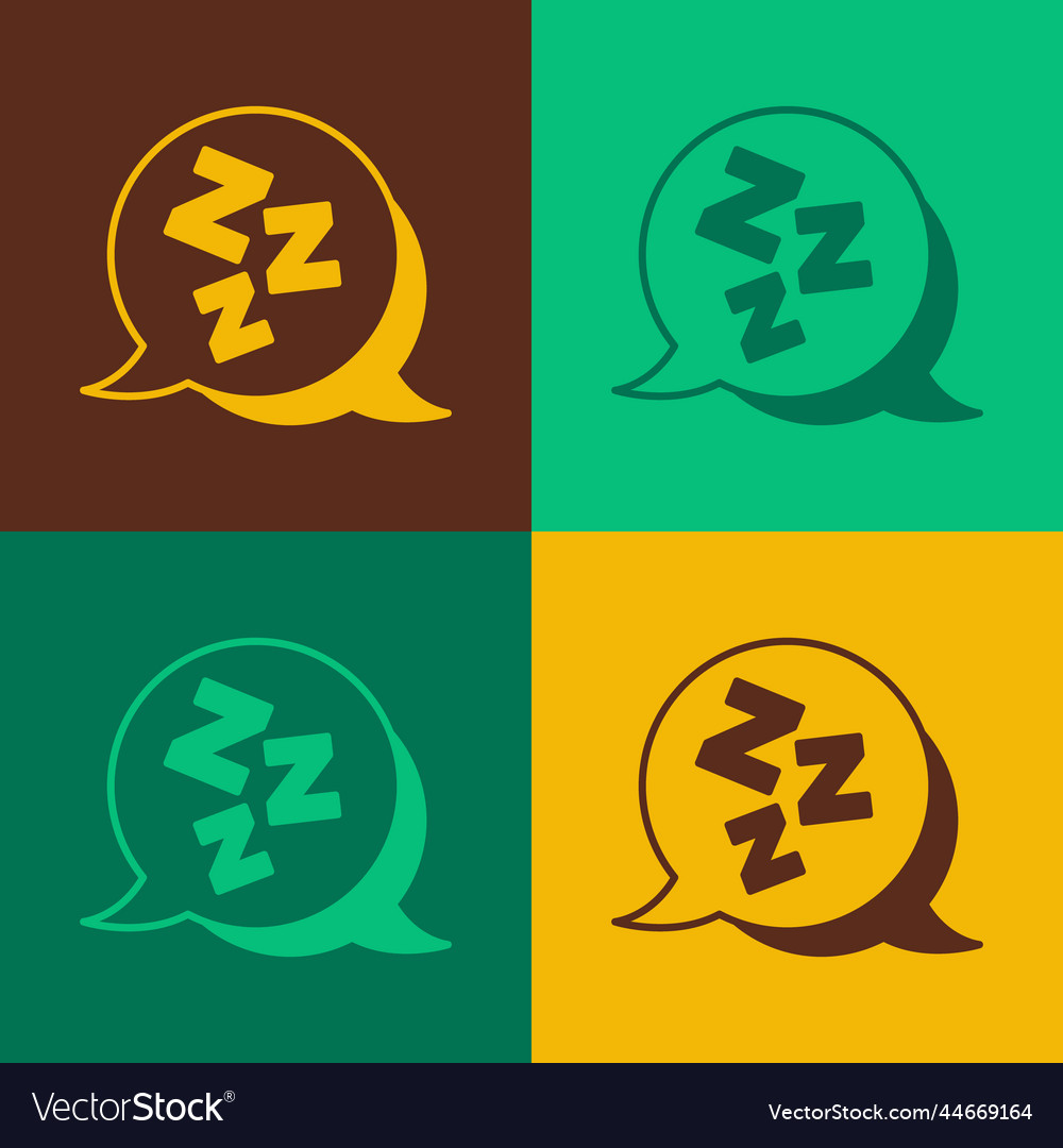 Pop art sleepy icon isolated on color background vector image Pop art sleepy icon isolated on color background