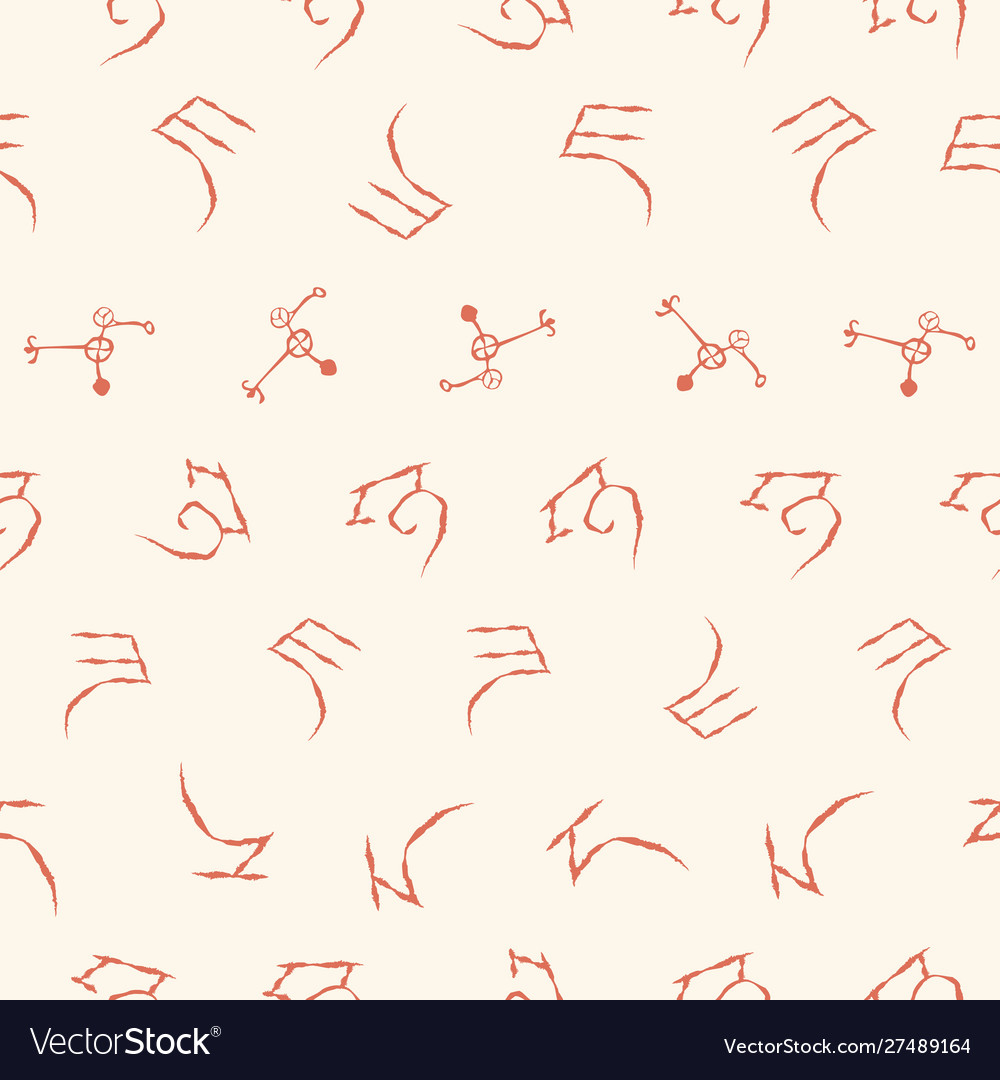 Seamless pattern with ancient script
