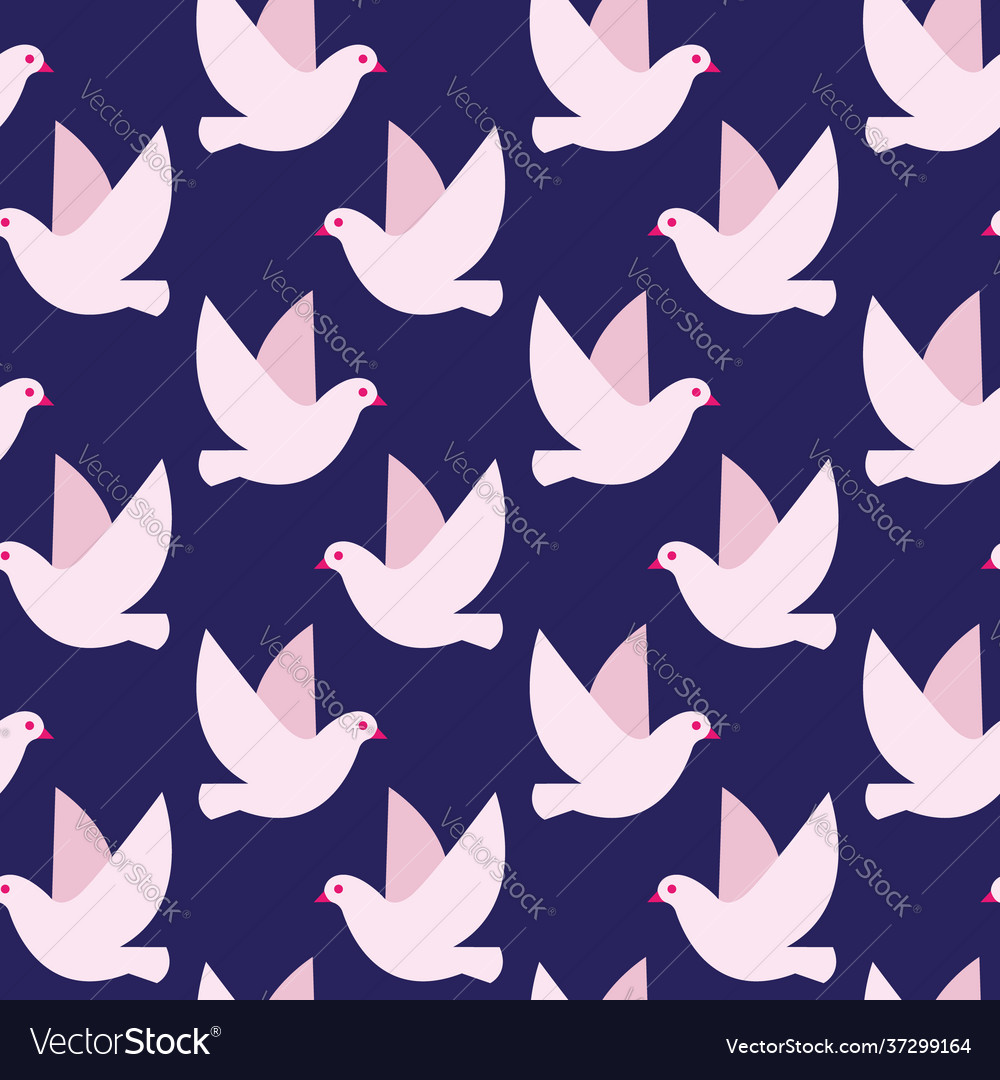 Seamless pattern with birds simple texture Vector Image Seamless pattern with birds simple texture