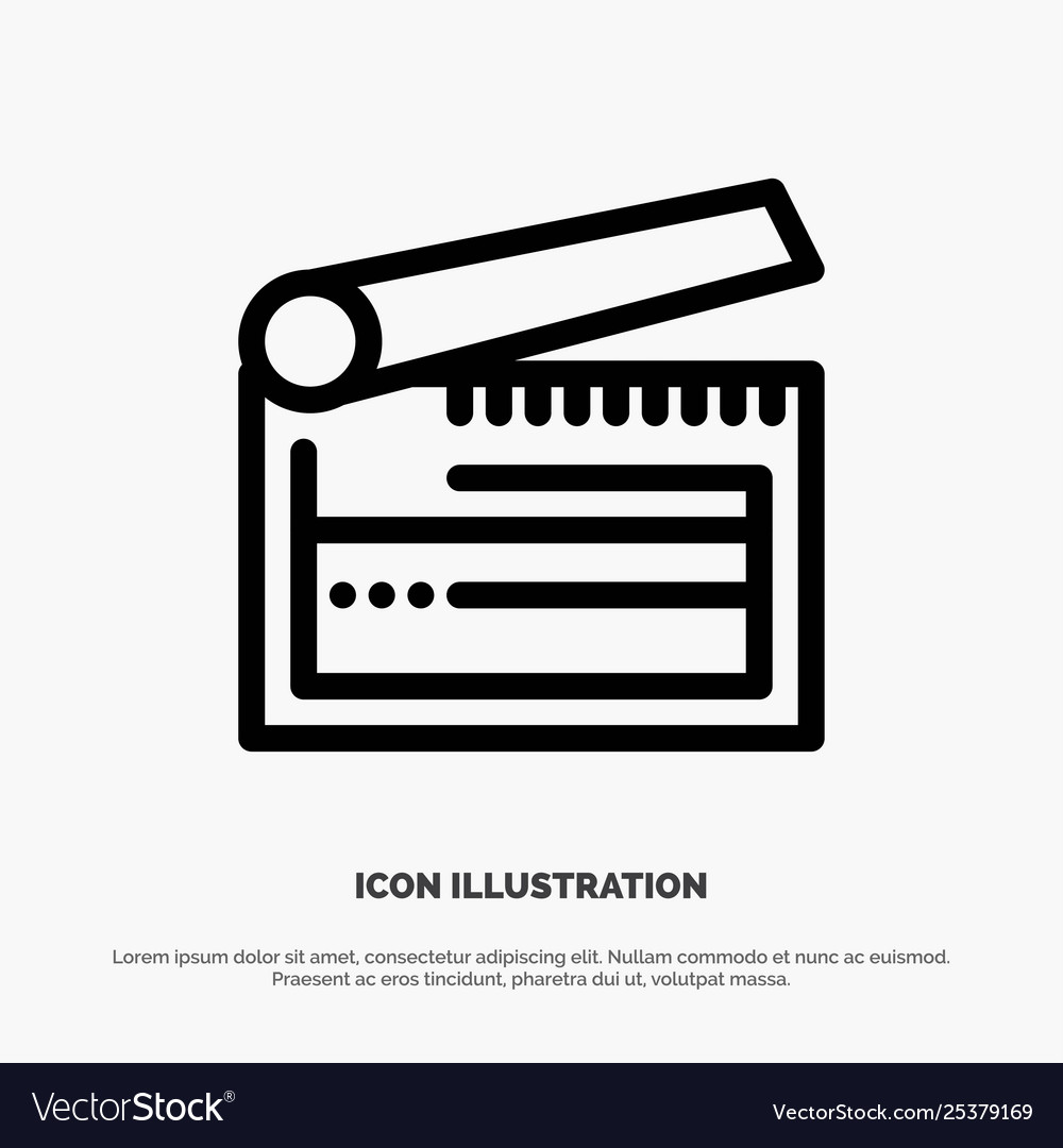 Action board clapboard clapper clapperboard line vector image Action board clapboard clapper clapperboard line