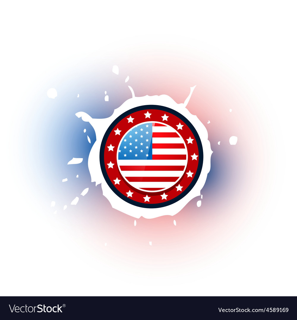 American flag label Royalty Free Vector Image - VectorStock