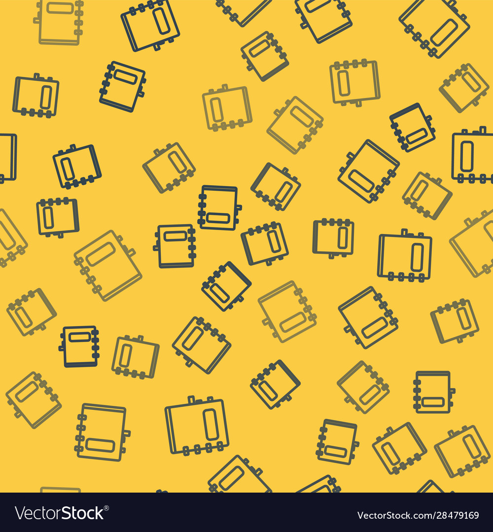 Blue line notebook icon isolated seamless pattern vector image Blue line notebook icon isolated seamless pattern