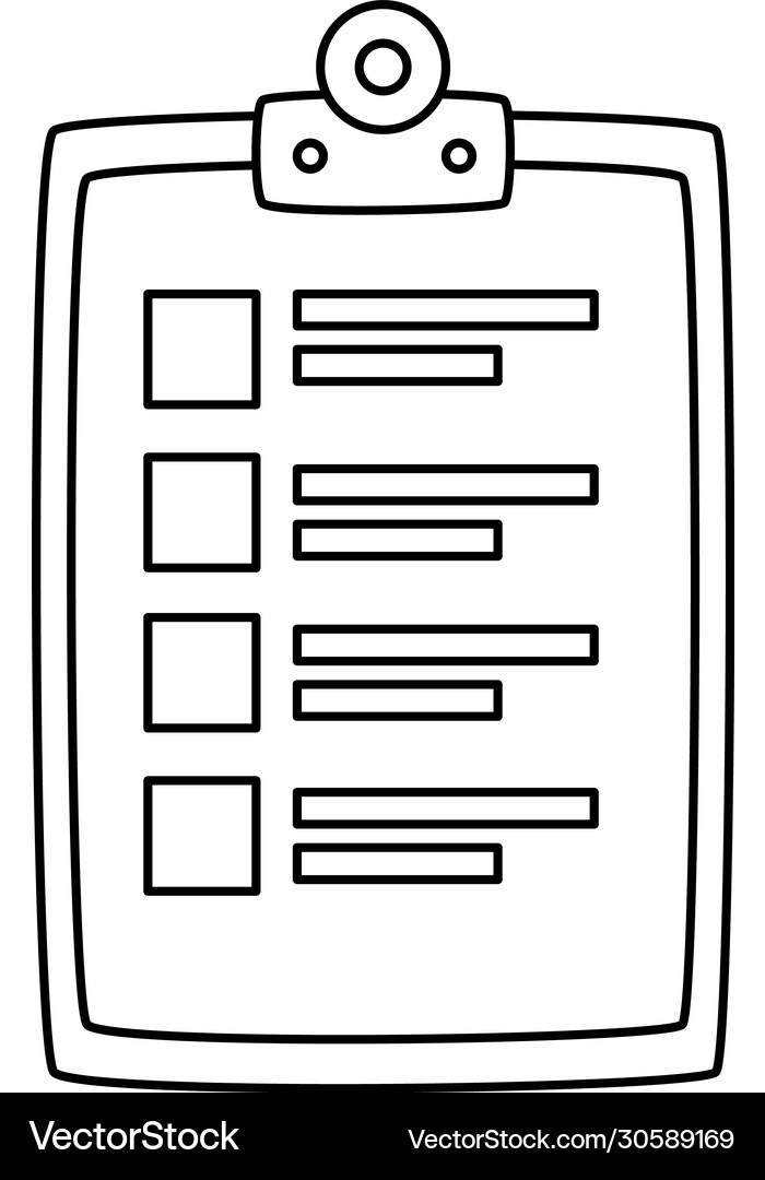 Clipboard with paper document isolated icon Vector Image