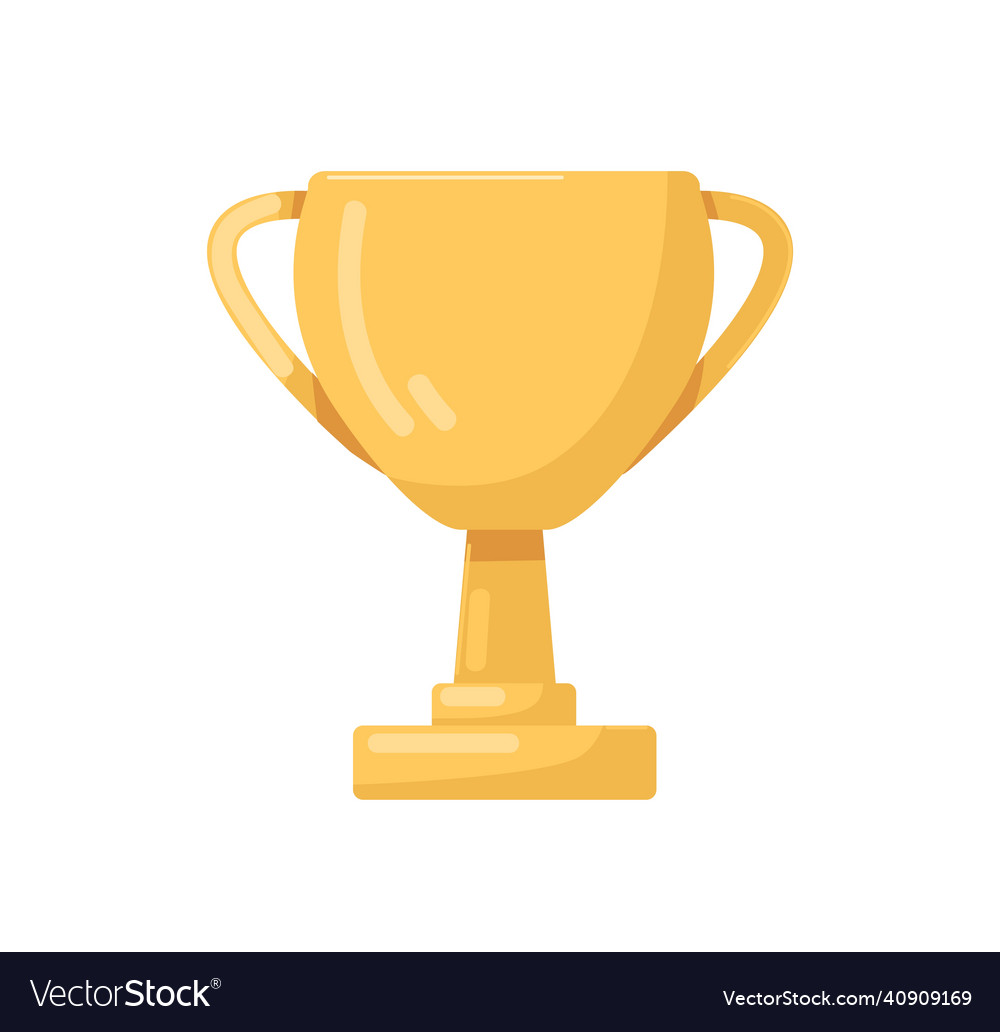 Gold winner cup golden trophy for 1st place Vector Image