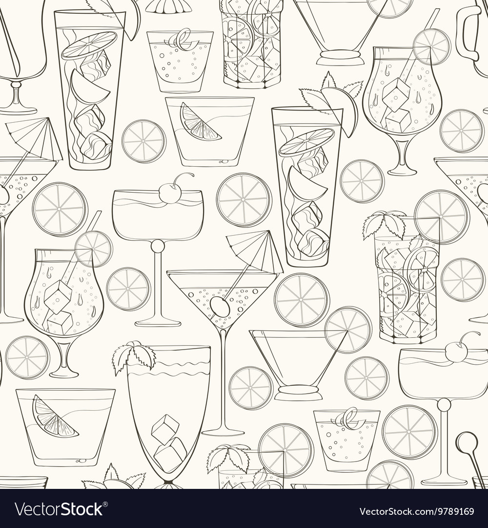 Seamless cocktail pattern