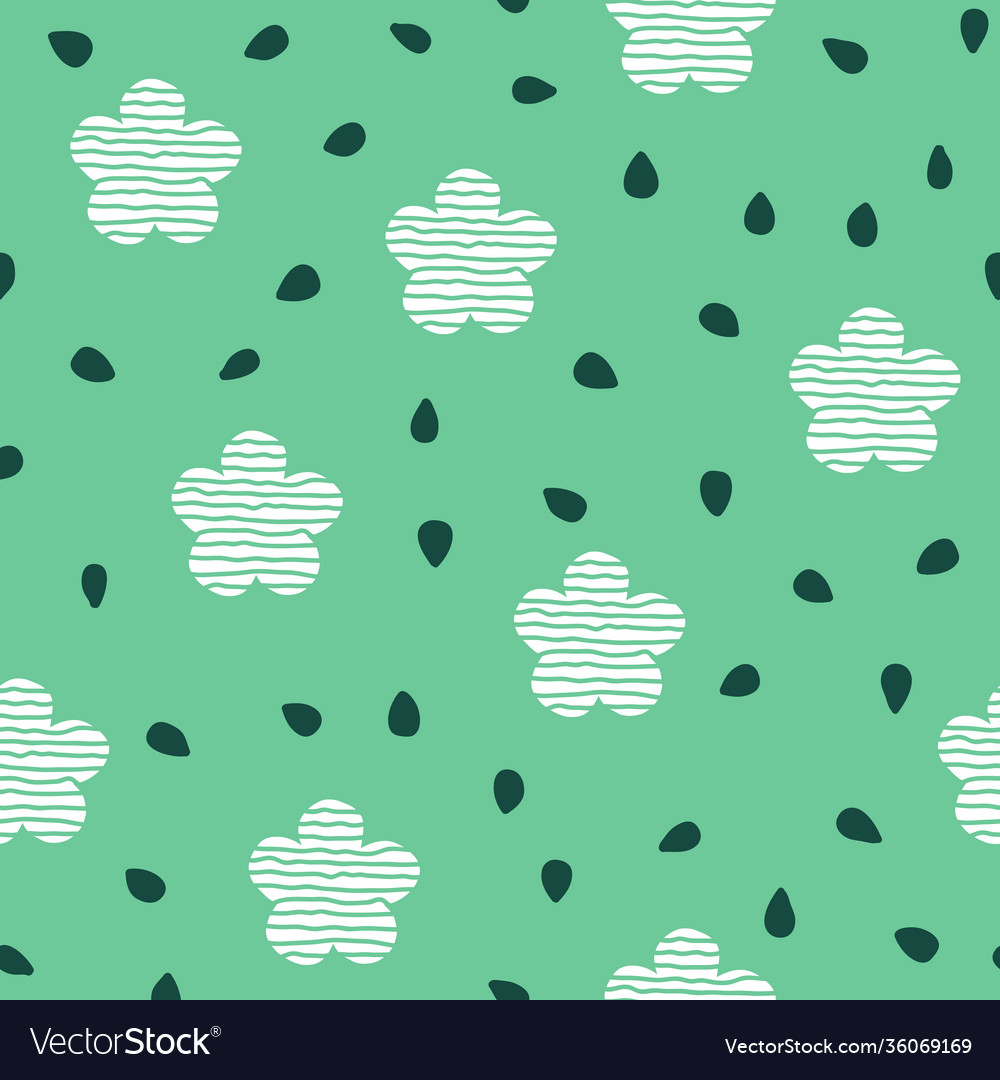 Simple flower stripe doodle repeat pattern design vector image Simple flower stripe doodle repeat pattern design