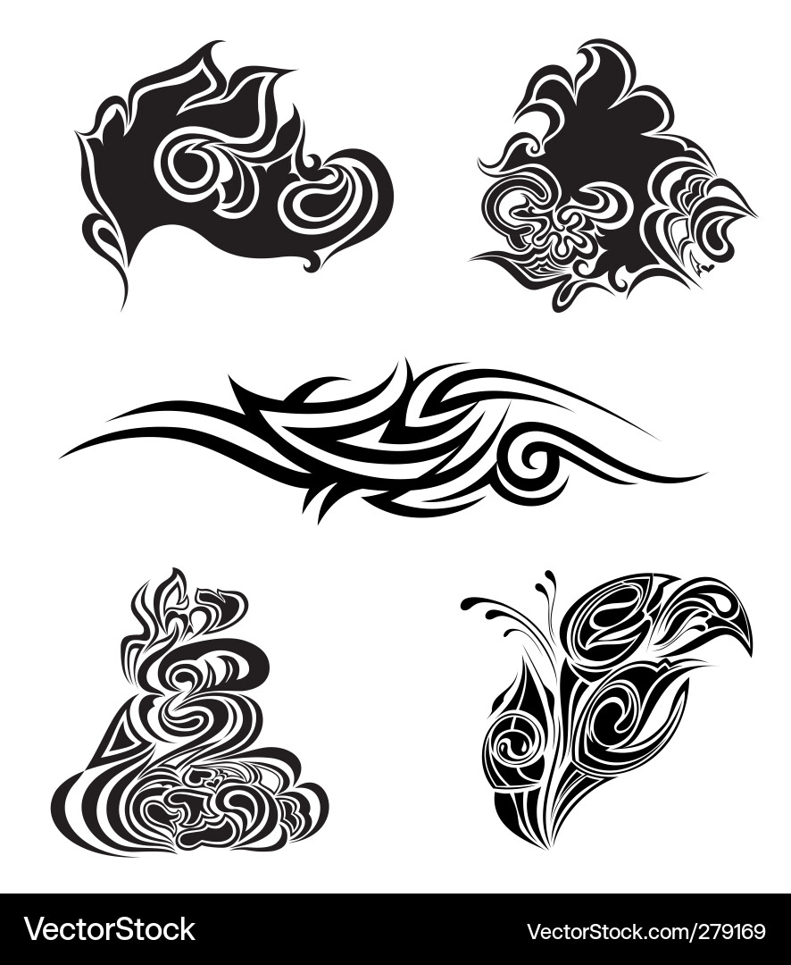 Tattoo design elements Royalty Free Vector Image