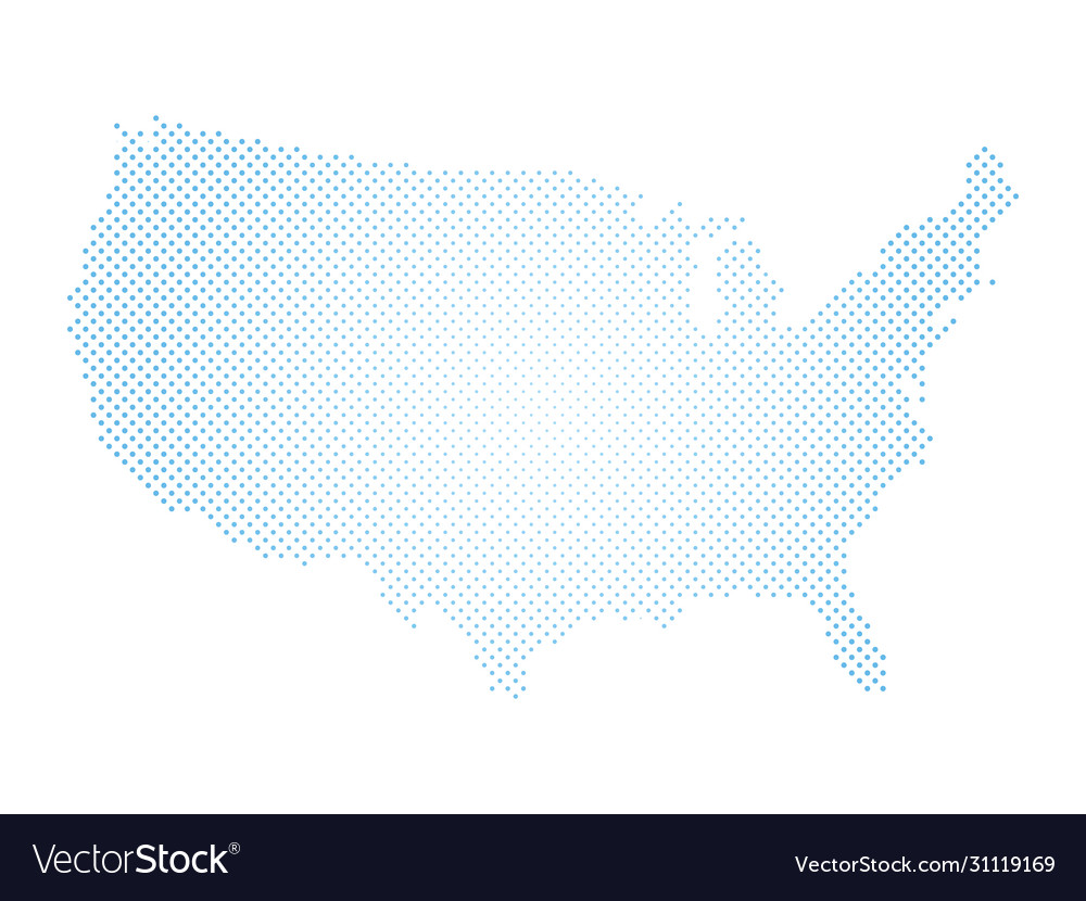 United states america dotted halftone map