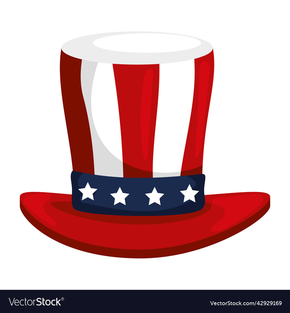 Usa flag in tophat Royalty Free Vector Image - VectorStock