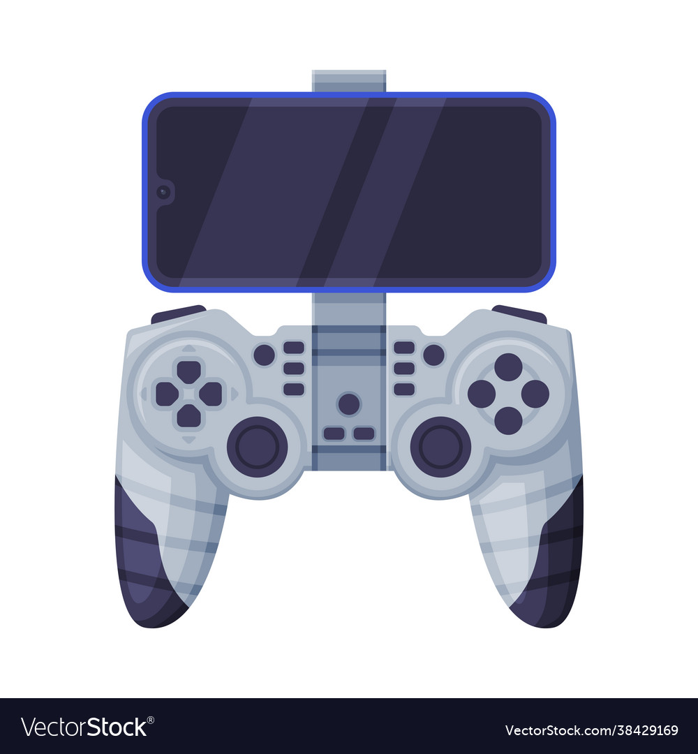 Video game controller with smatphone display Vector Image Video game controller with smatphone display