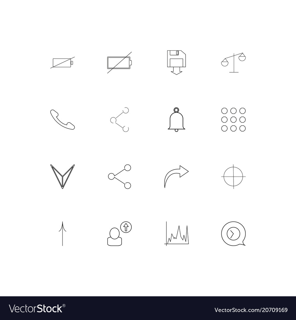 Web applications simple linear icons set outlined