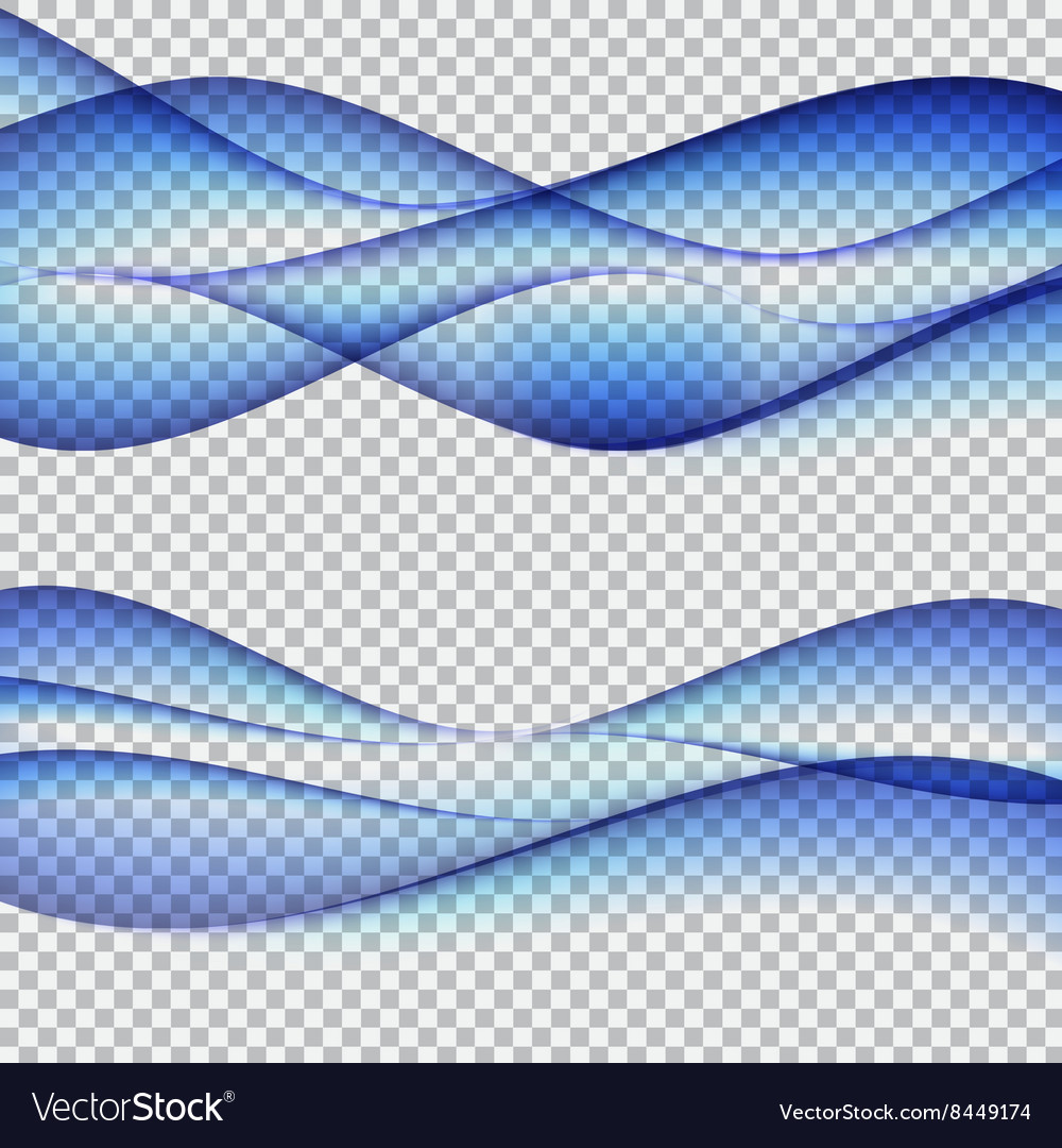 Abstract wave set on transparent background