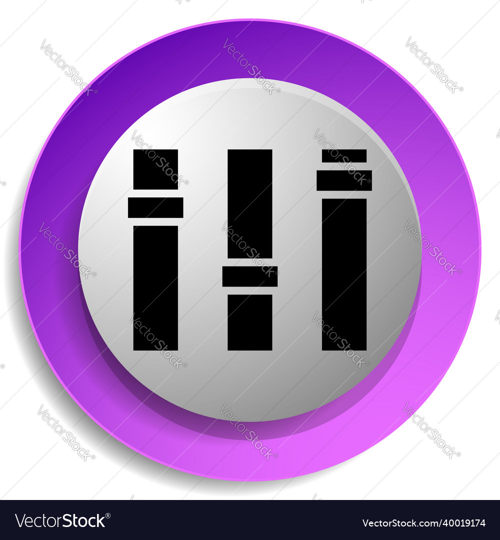 Adjuster slider tuner fader bars with levers knobs vector image Adjuster slider tuner fader bars with levers knobs