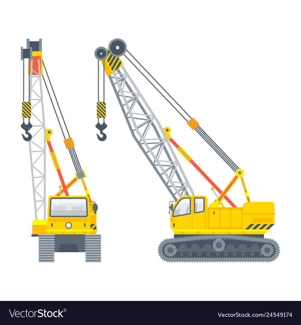 Assembly crawler side view and front vector image Assembly crawler side view and front