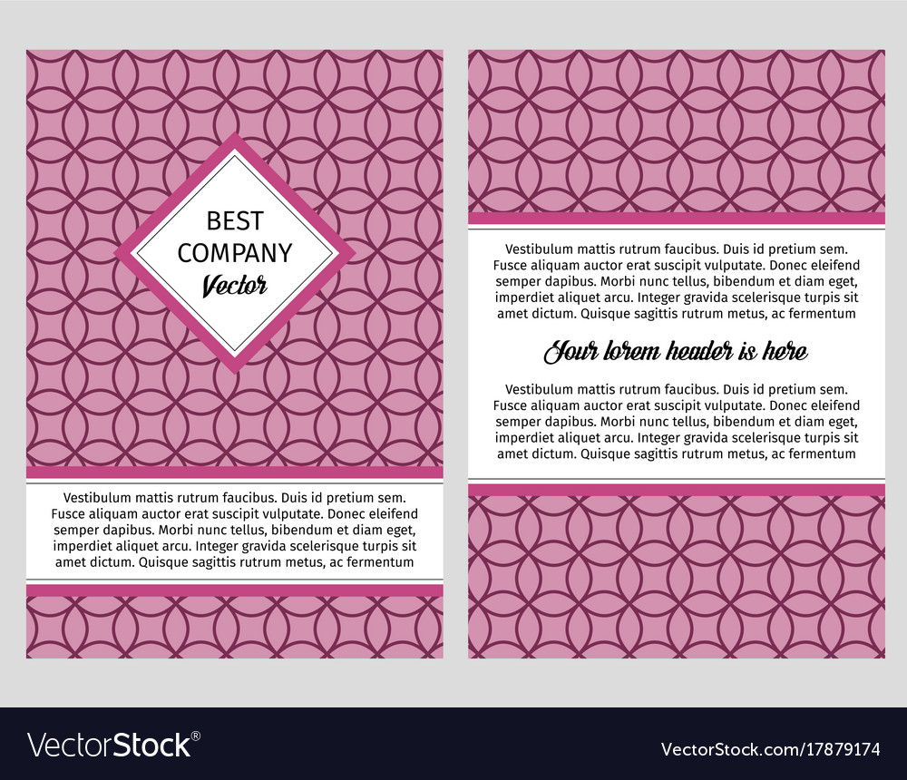 Brochure with circular violet linear pattern