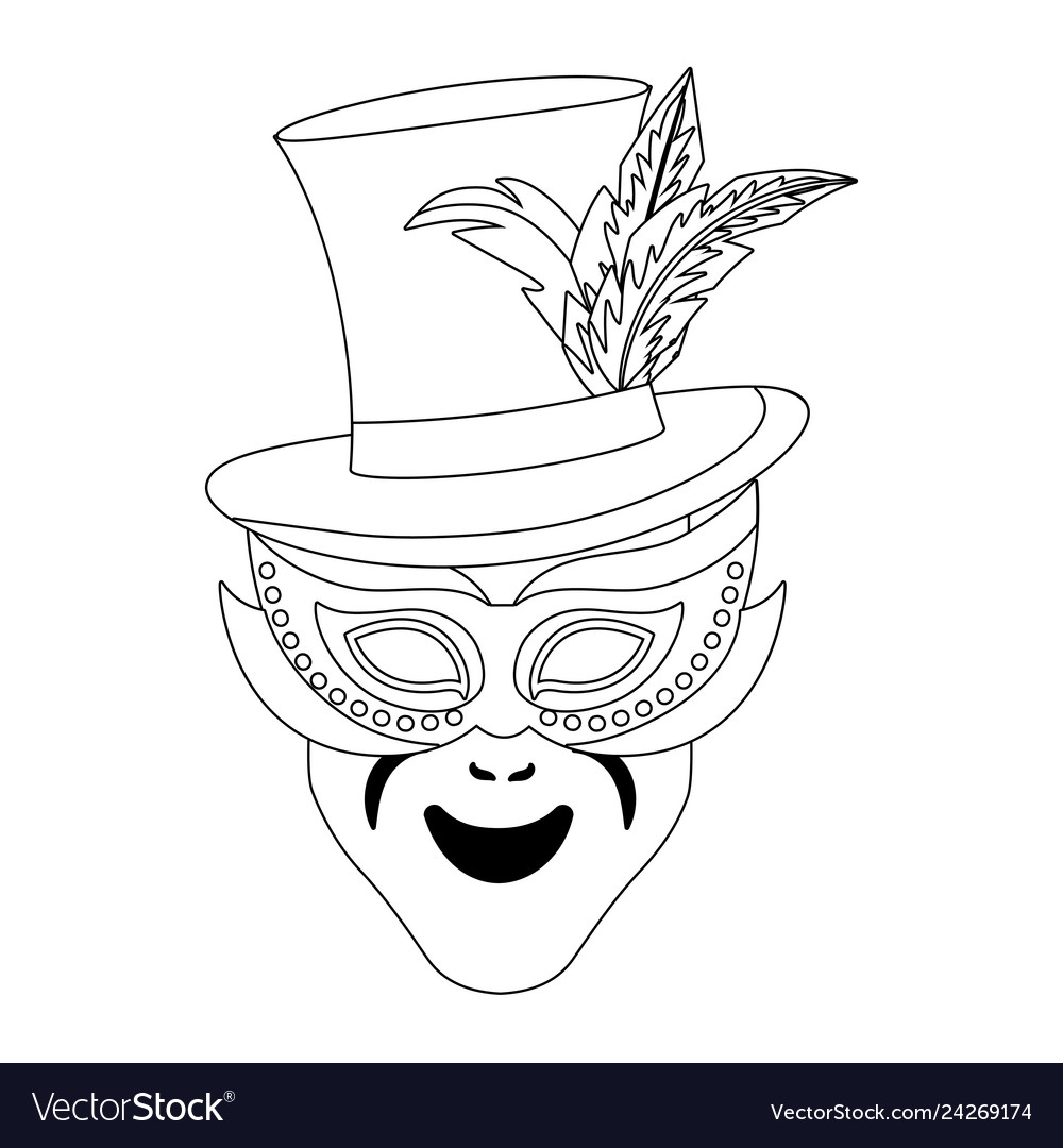 Carnival mask cartoon Royalty Free Vector Image
