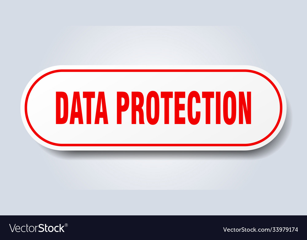 Data protection sign rounded isolated button