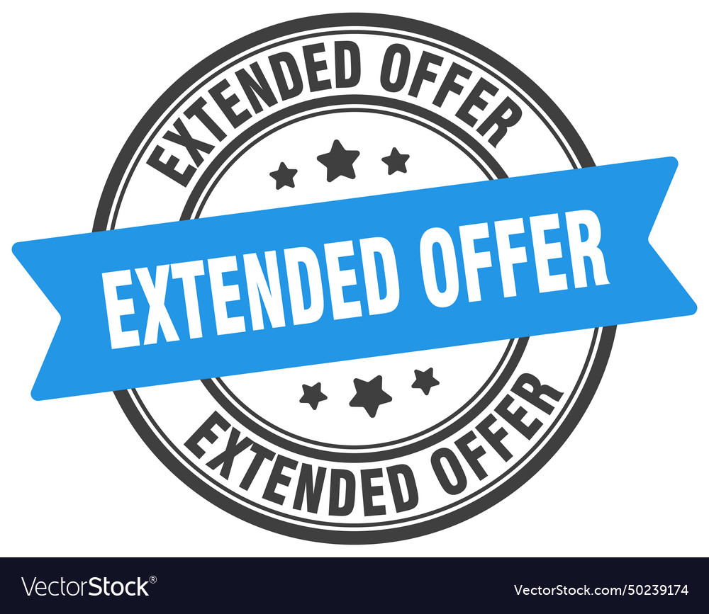 Extended offer stamp label Royalty Free Vector Image