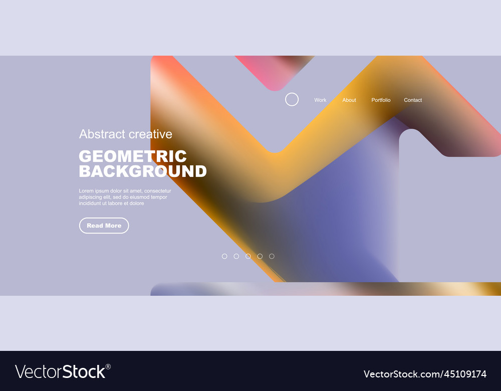 Fluid gradient triangles landing page background vector image Fluid gradient triangles landing page background