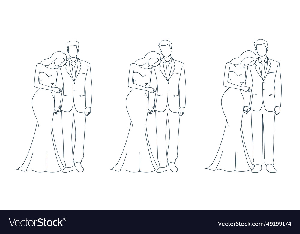 Happy Wedding Bride And Groom At Wedding Ceremony Vector Image Happy Wedding Bride And Groom At Wedding Ceremony Vector Image