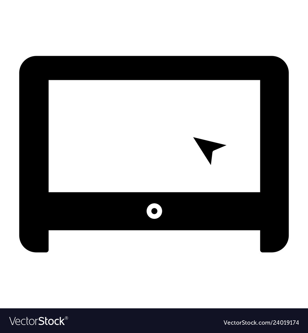 Laptop with cursor solid icon screen vector image Laptop with cursor solid icon screen