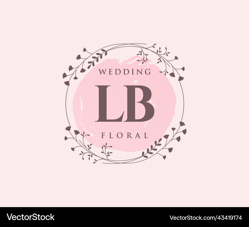 Lb initials letter wedding monogram logos Vector Image