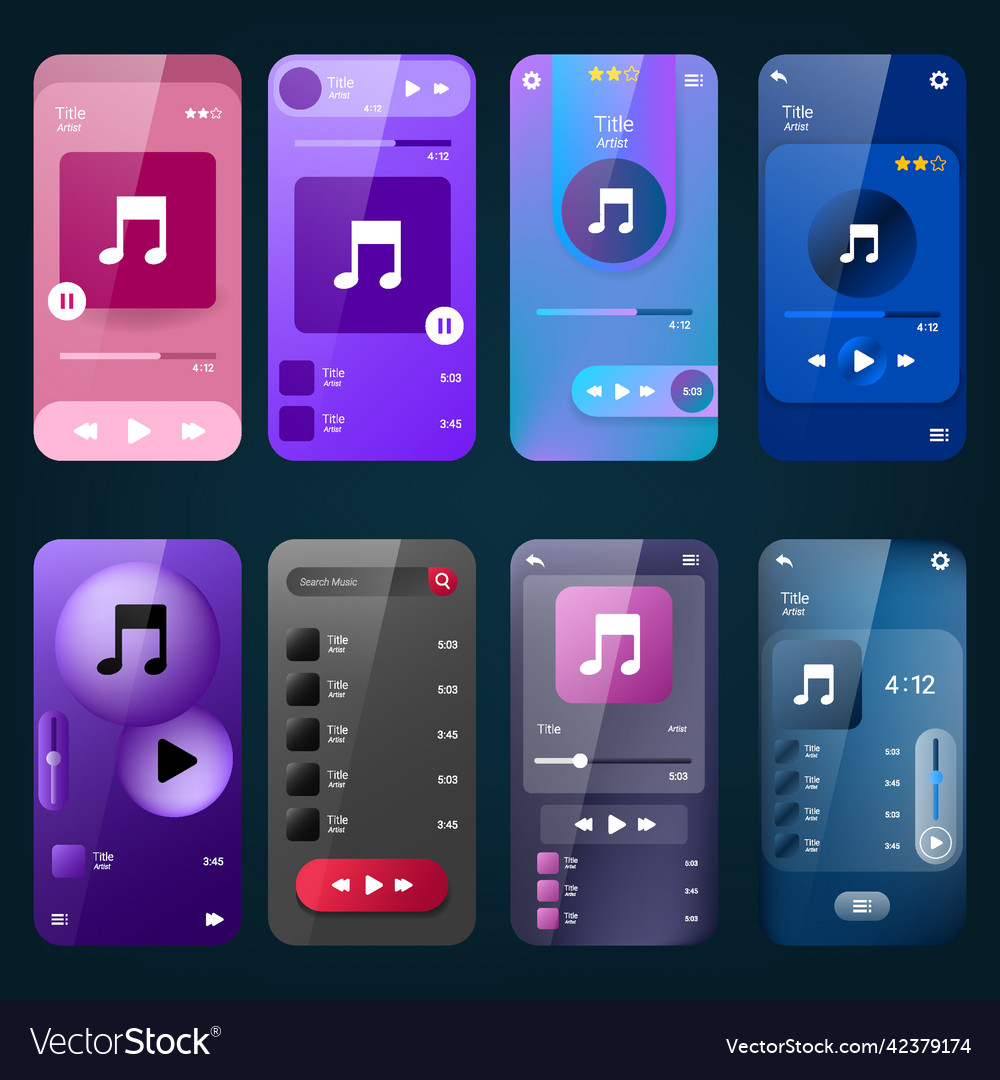 Mobile music player user interface collection pack
