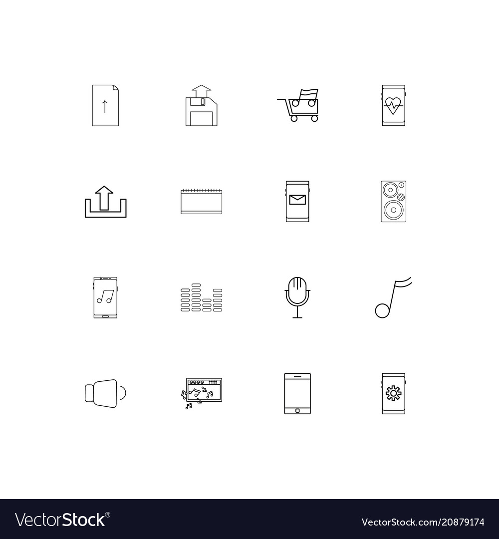 Music linear thin icons set outlined simple